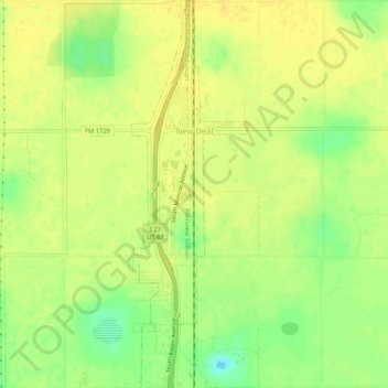 New Deal topographic map, elevation, terrain