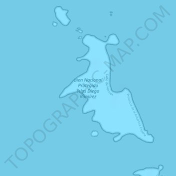 Isla Bartolomé topographic map, elevation, terrain
