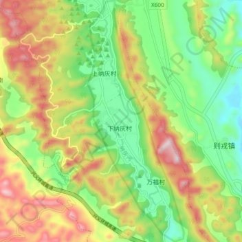 万峰林景区 topographic map, elevation, terrain