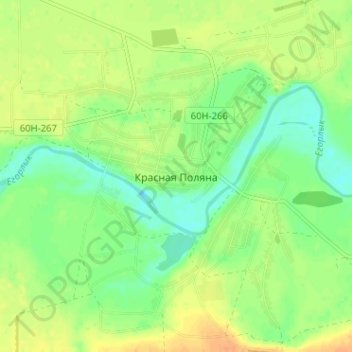Красная Поляна topographic map, elevation, terrain