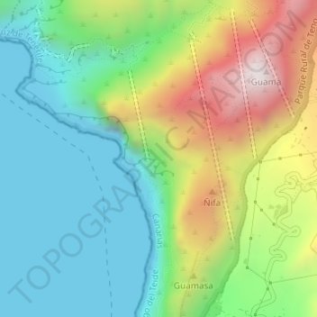 Guama topographic map, elevation, terrain