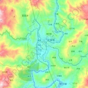 九龙江 topographic map, elevation, terrain