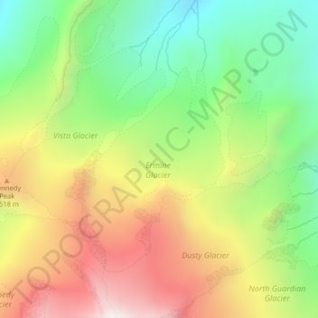 Ermine Glacier topographic map, elevation, terrain