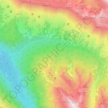 Пхия topographic map, elevation, terrain