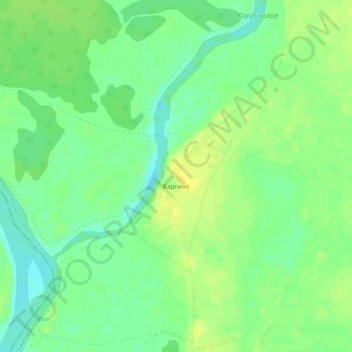 Каргино topographic map, elevation, terrain