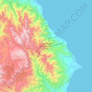 Arfak Mountains Nature Reserve topographic map, elevation, terrain