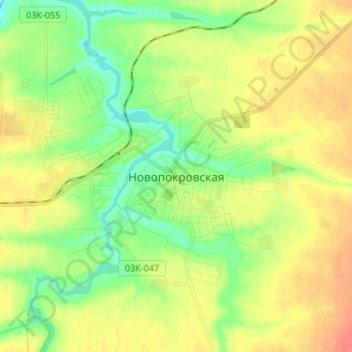 Новопокровская topographic map, elevation, terrain