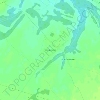 Новоуразаево topographic map, elevation, terrain