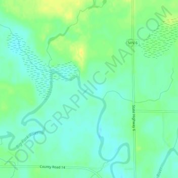 Big Fork River topographic map, elevation, terrain