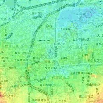 五龙潭公园 topographic map, elevation, terrain