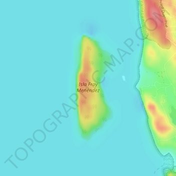 Isla Fray Menéndez topographic map, elevation, terrain