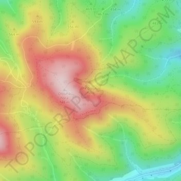 Dlouhá hora topographic map, elevation, terrain