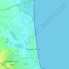 kiezelstrand, waterschoenen zijn geen overbodige luxe. Verder kan er meerdere malen per week een flinke wind staan. topographic map, elevation, terrain