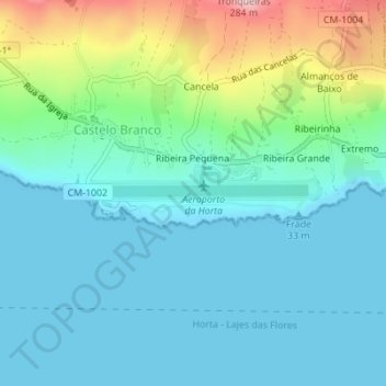Ribeira Pequena topographic map, elevation, terrain