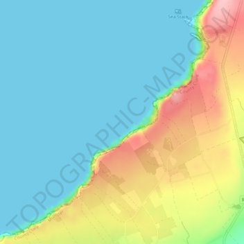Cliffs of Moher topographic map, elevation, terrain