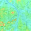 长沙市 topographic map, elevation, relief