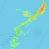 Okinawa Island topographic map, elevation, relief