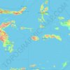 Maluku Islands topographic map, elevation, relief