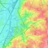 Uccle topographic map, elevation, relief