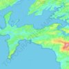 Presqu'île de Crozon topographic map, elevation, relief