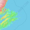 Cape Breton County topographic map, elevation, relief