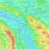 Zurich topographic map, elevation, relief