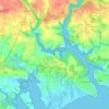 Combrit topographic map, elevation, relief
