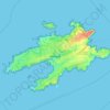 Ouessant topographic map, elevation, relief