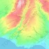 Modica topographic map, elevation, relief