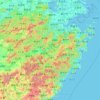 浙江省 topographic map, elevation, relief