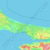 Istanbul topographic map, elevation, relief