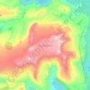 Okstindbreen topographic map, elevation, relief