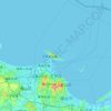 芝罘区 topographic map, elevation, relief