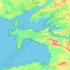 Communauté de communes Presqu’île de Crozon-Aulne Maritime topographic map, elevation, relief