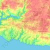 Moëlan-sur-Mer topographic map, elevation, relief