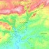 Guerlédan topographic map, elevation, relief