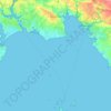 Fouesnant topographic map, elevation, relief