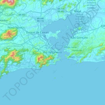 Rio De Janeiro Topographic Map Elevation Relief
