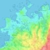 Trégastel topographic map, elevation, relief