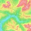 Canazei topographic map, elevation, relief